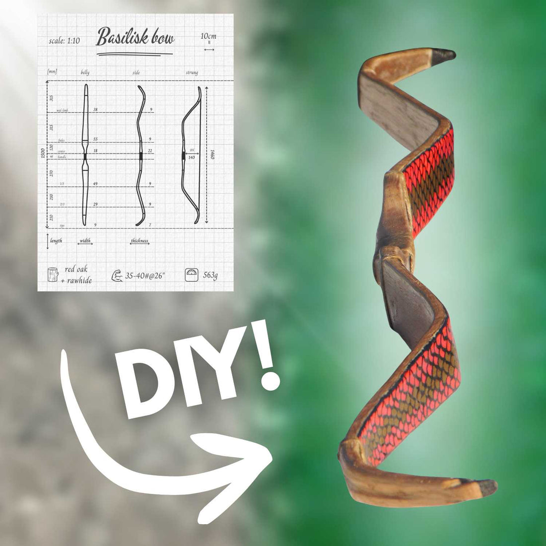 Traditional Recurve Bow - Blueprints